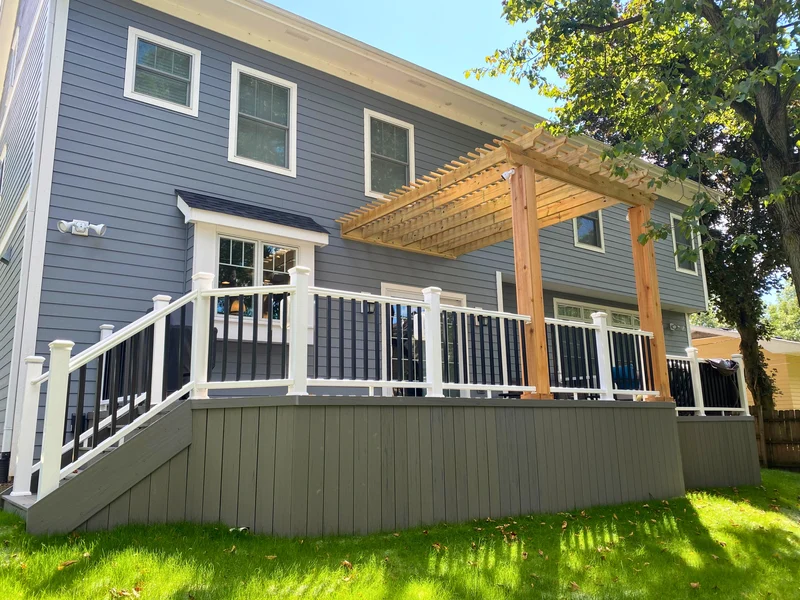 Composite deck with pergola and railings in Sevierville, TN